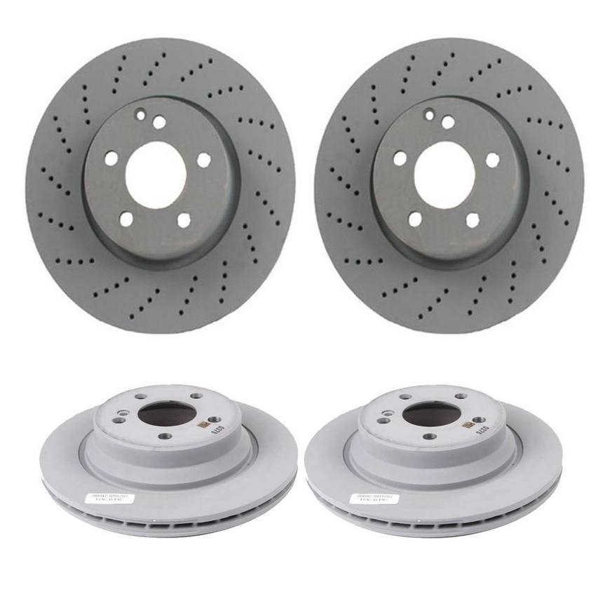 Disc Brake Rotor Kit Front and Rear (322mm/300mm) Genuine Mercedes